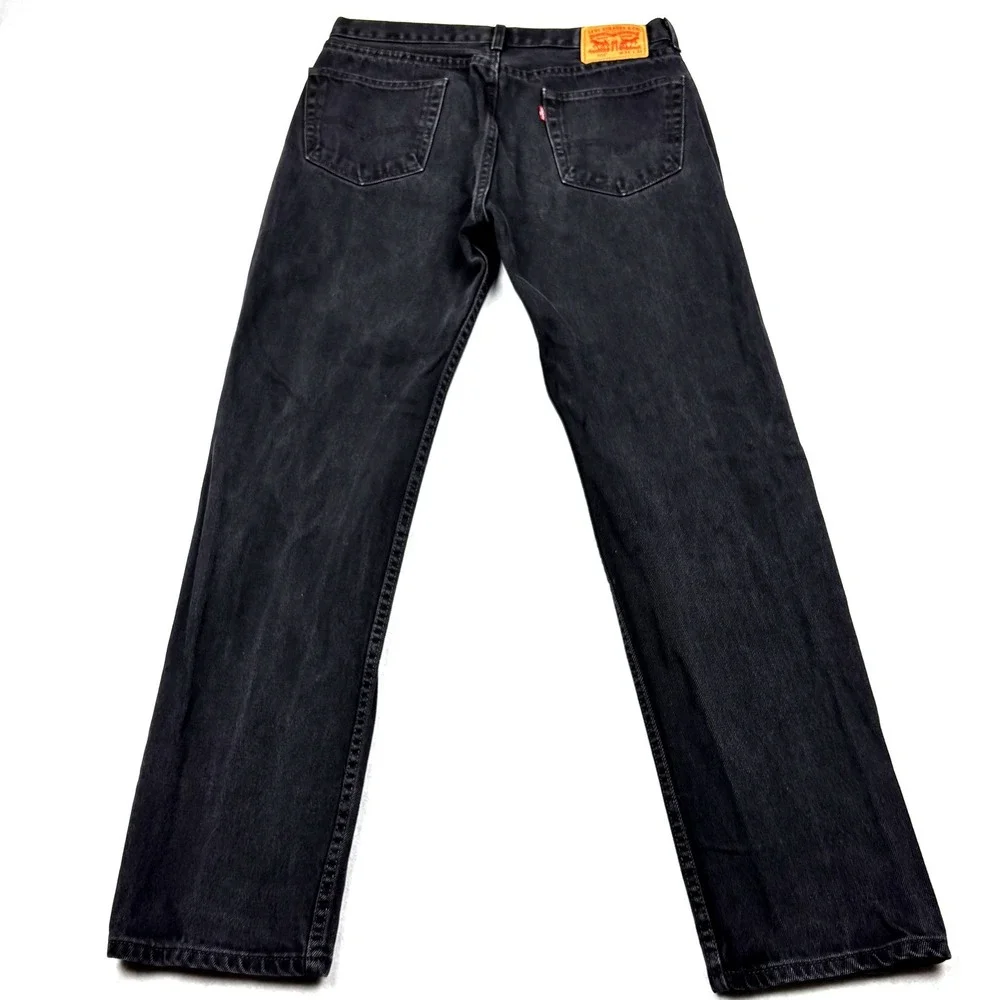 Levis 505 Jeans Mens 34x34 Black Regular Fit Straight Leg 100 Cotton Denim Pants